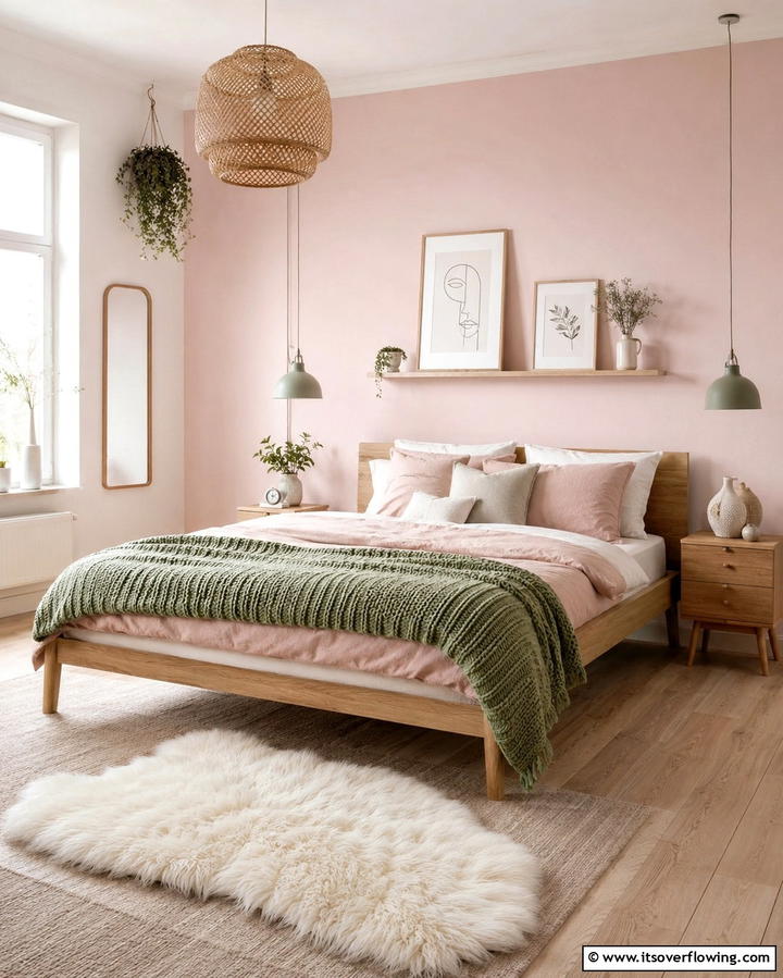 Scandinavian Style with Pink and Green - 25 Pink and Green Bedroom Ideas for a Fresh Look