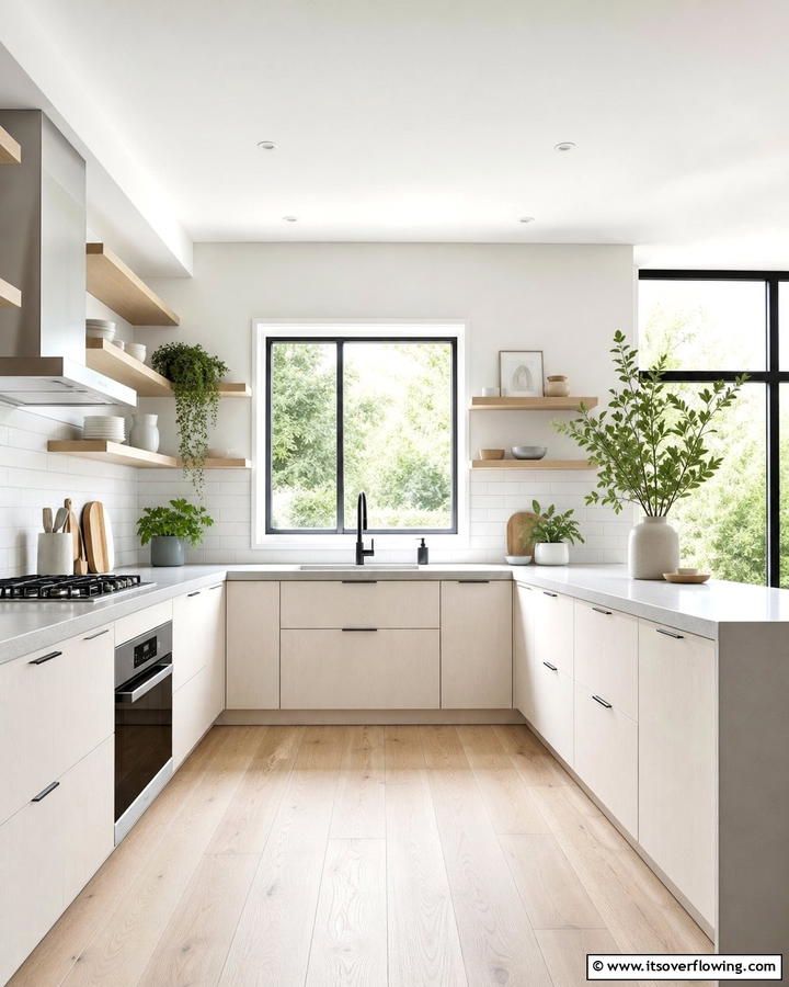 Scandinavian U Shaped Kitchen with Clean Lines - 30 U-Shaped Kitchen Ideas for Optimal Layout and Storage