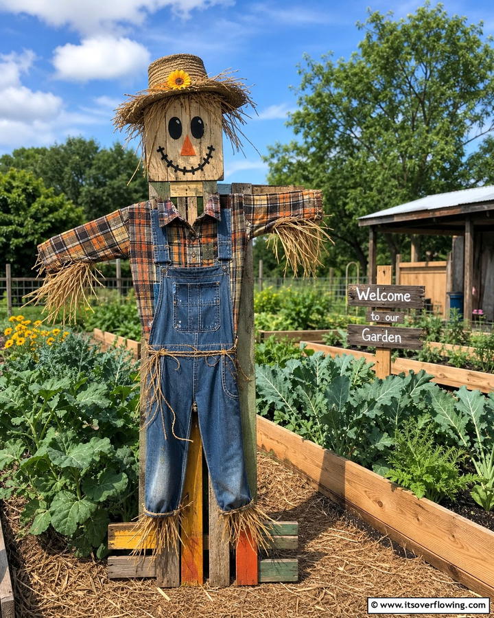 Scarecrow Made of Pallets - 20 Garden Scarecrow Ideas to Protect and Decorate Your Garden