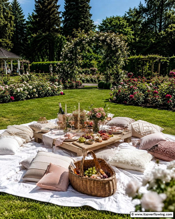 Scenic Garden Picnic Setup - 30 10 Year Wedding Anniversary Ideas for Romance