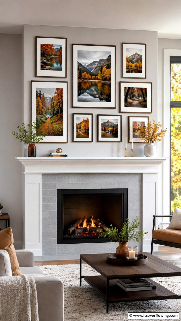 Scenic Landscape Frames - 30 Fall Mantel Decor Ideas for Seasonal Coziness