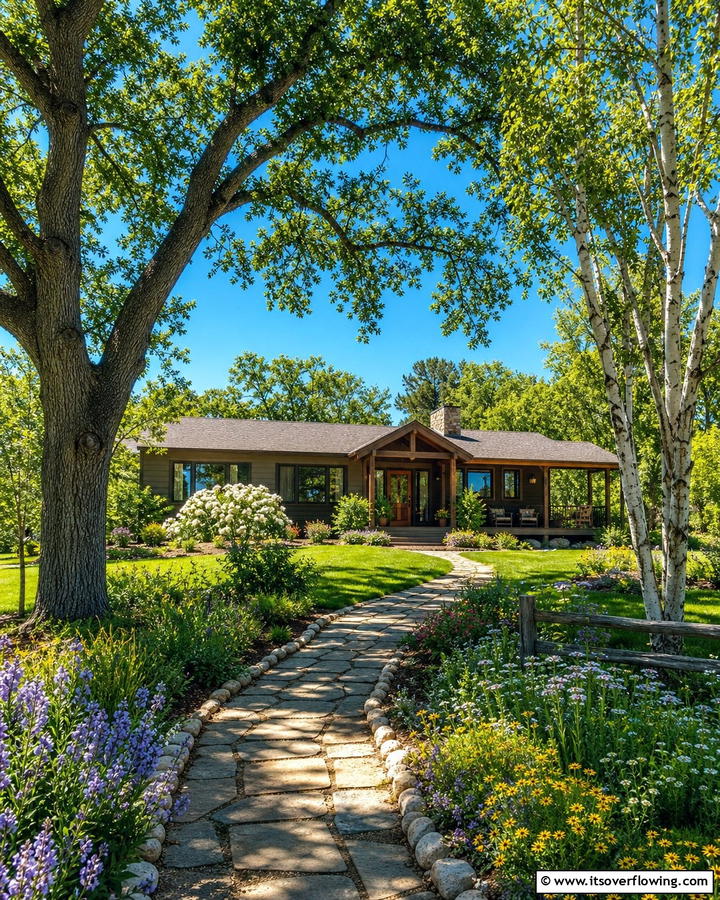 Scenic Landscape Integration - 21 Ranch Home Curb Appeal Inspiration Ideas