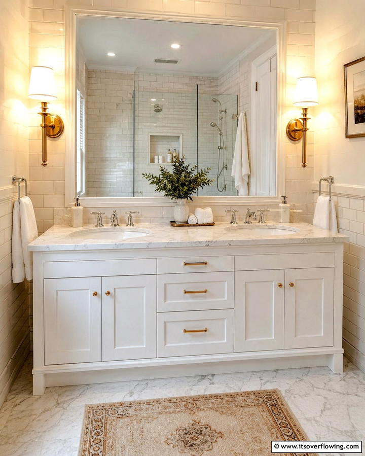 Sconces for Balanced Side Lighting - 25 Bathroom Lighting Ideas to Brighten Your Space