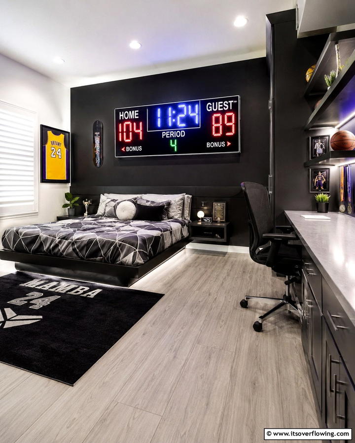 Scoreboard Clock - 30 Sporty Soccer Bedroom Ideas for Young Athletes