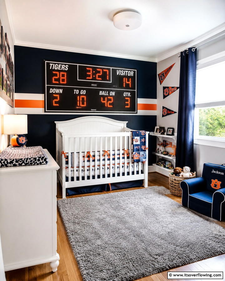 Scoreboard Wall Art - 20 Sports Nursery Ideas for the Ultimate Fan Baby Room