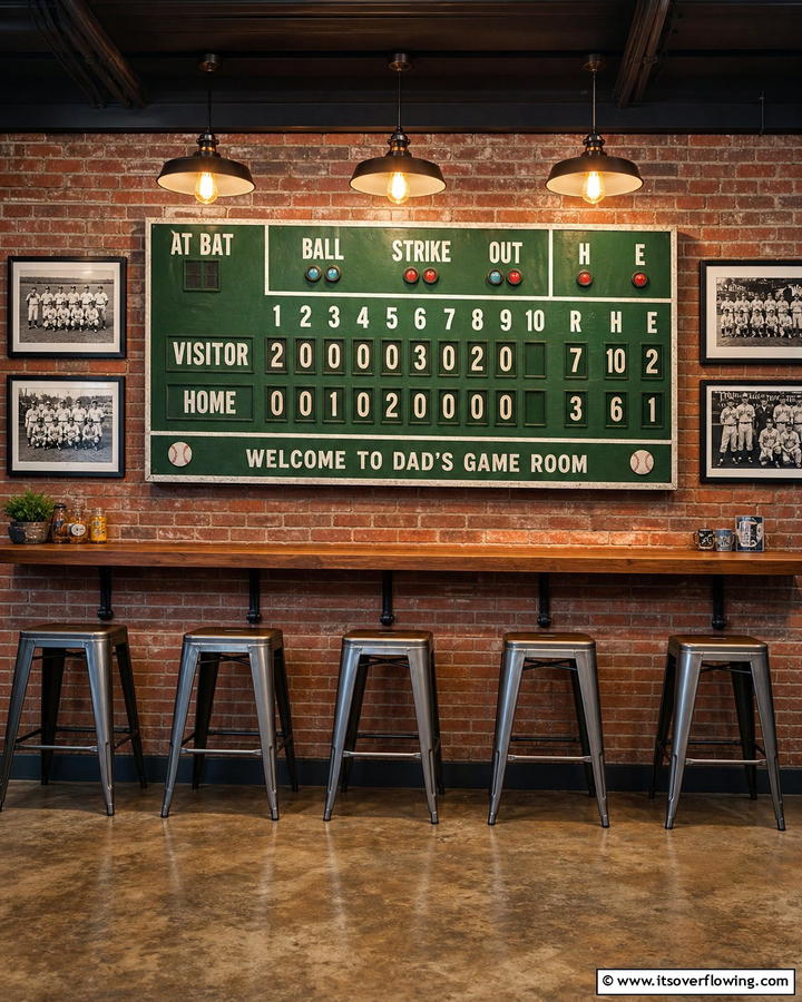 Scoreboard Wall Art - 20 Baseball Room Decor Ideas for Fans