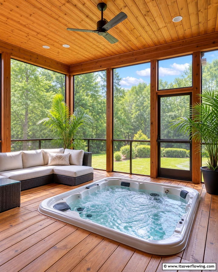 Screened In Porch - 25 Hot Tub Enclosure Ideas for Year-Round Relaxation