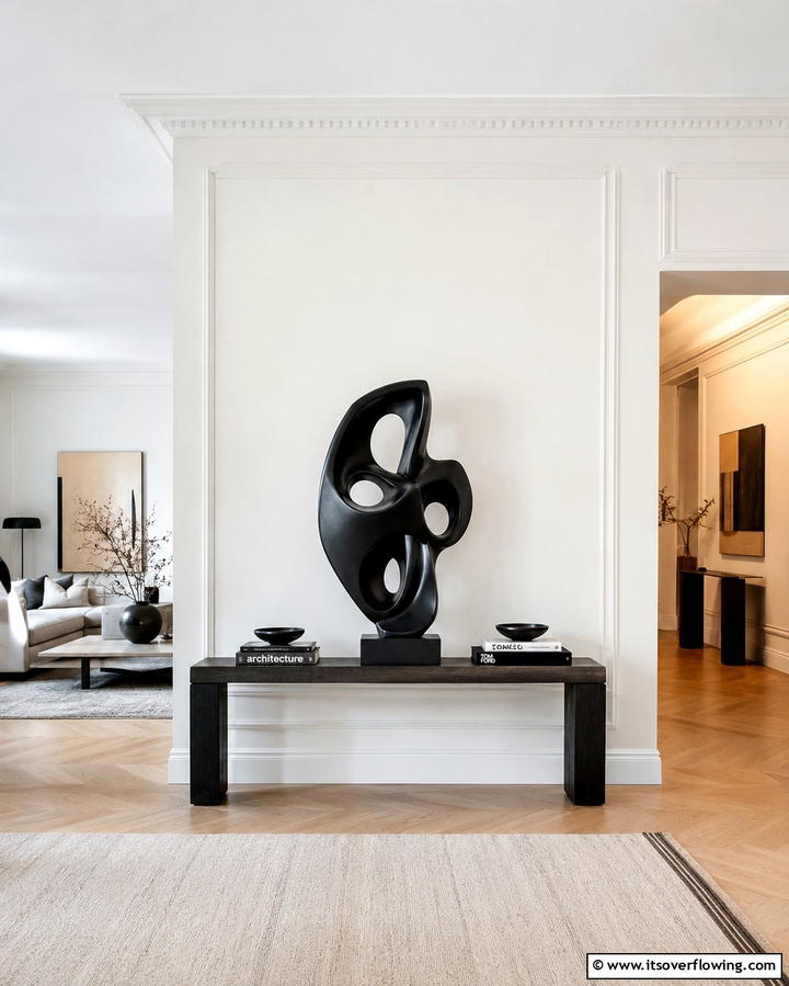 Sculptural Art Pieces - 25 Sofa Table Decor Ideas to Elevate Your Space