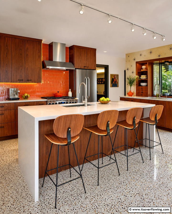 Sculptural Bar Stools - 25 Mid-century Modern Kitchen Ideas for a Retro and Functional Space