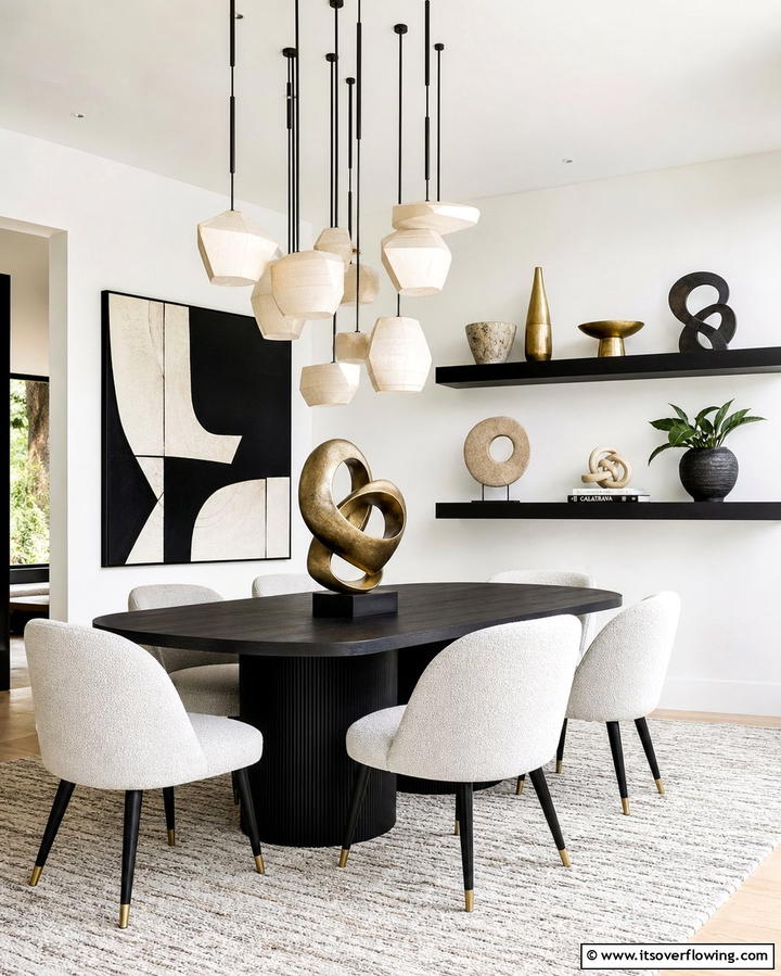 Sculptural Decor Highlights - 30 Mid-Century Modern Dining Rooms with Timeless Design