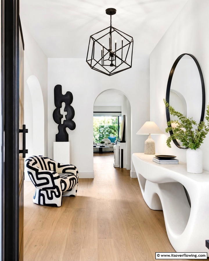 Sculptural Furniture Pieces - 21 Foyer Decor Ideas to Elevate Your Entryway’s First Impression