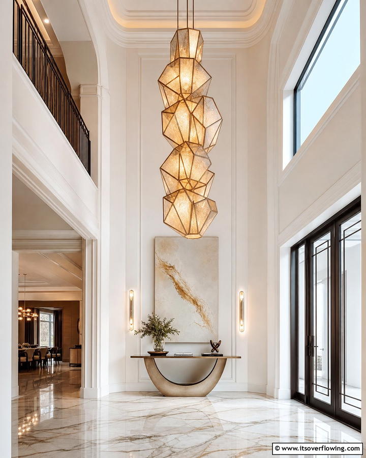 Sculptural Lighting Feature - 21 Entryway Ideas to Create a Welcoming First Impression