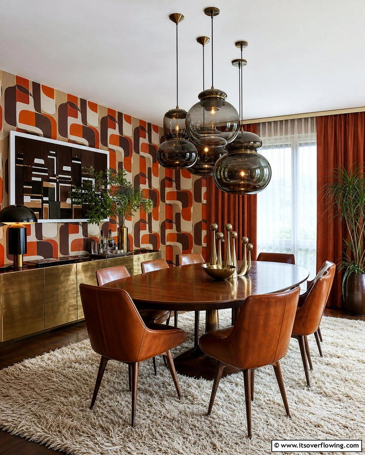 Sculptural Pendant Lights - 25 70s Dining Room Design Ideas for Retro Charm