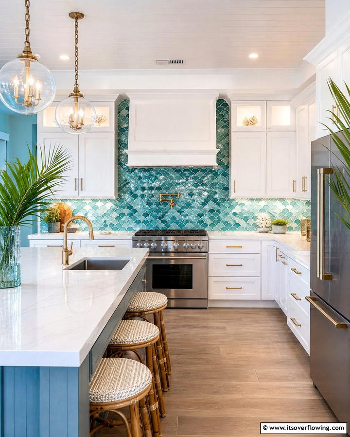 Sea Inspired Tile Patterns - 25 Coastal Kitchen Ideas for a Beach-Inspired Look
