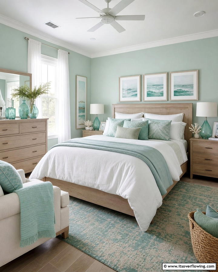 Seafoam Dream Decor - 21 Beach Themed Bedroom Ideas for a Coastal Escape at Home