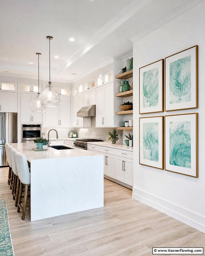 Seafoam Green Artwork for a Personalized Touch - 20 Seafoam Green Kitchen Ideas for a Fresh Look