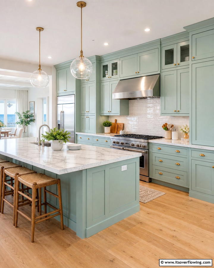 Seafoam Green Cabinets for a Refreshing Look - 20 Seafoam Green Kitchen Ideas for a Fresh Look