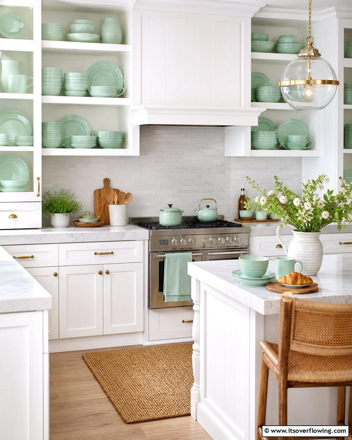 Seafoam Green Dishware for Everyday Charm - 20 Seafoam Green Kitchen Ideas for a Fresh Look