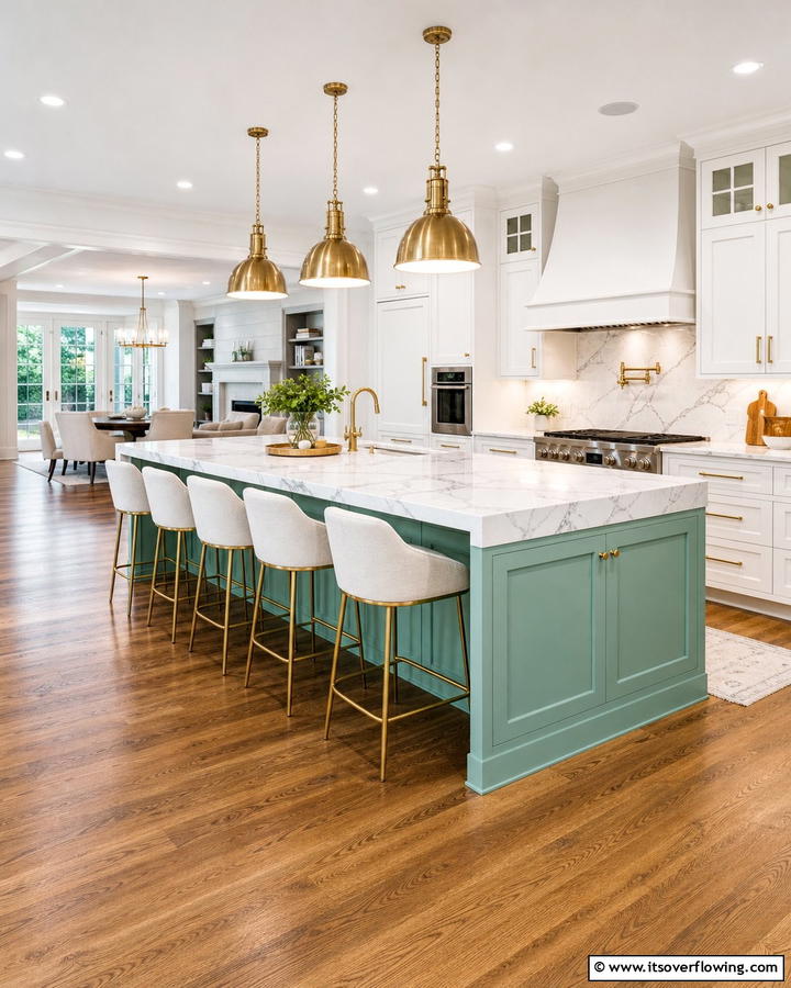 Seafoam Green Kitchen Island for a Bold Statement - 20 Seafoam Green Kitchen Ideas for a Fresh Look