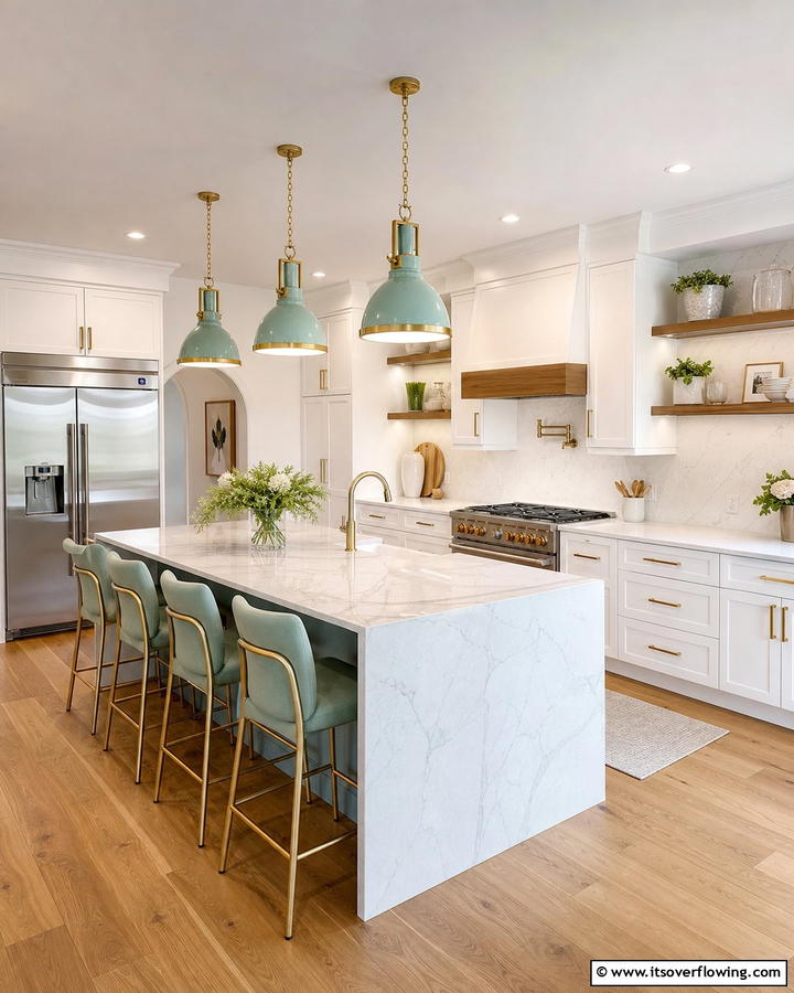Seafoam Green Lighting Fixtures for a Subtle Glow - 20 Seafoam Green Kitchen Ideas for a Fresh Look