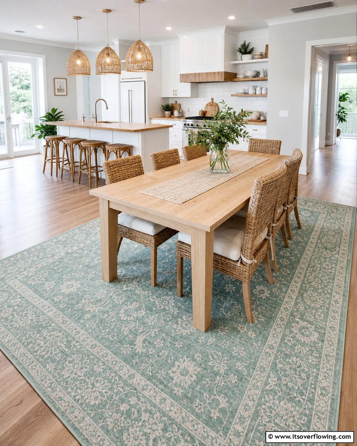 Seafoam Green Rug for a Cozy Feel - 20 Seafoam Green Kitchen Ideas for a Fresh Look