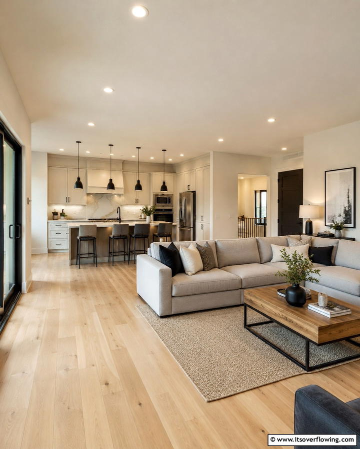 Seamless Flow Between Spaces - 25 Open Kitchen Living Room Ideas for a Spacious Feel