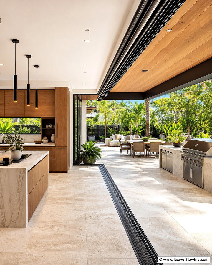 Seamless Indoor Outdoor Flow - 30 BBQ Island Ideas for Ultimate Outdoor Entertaining