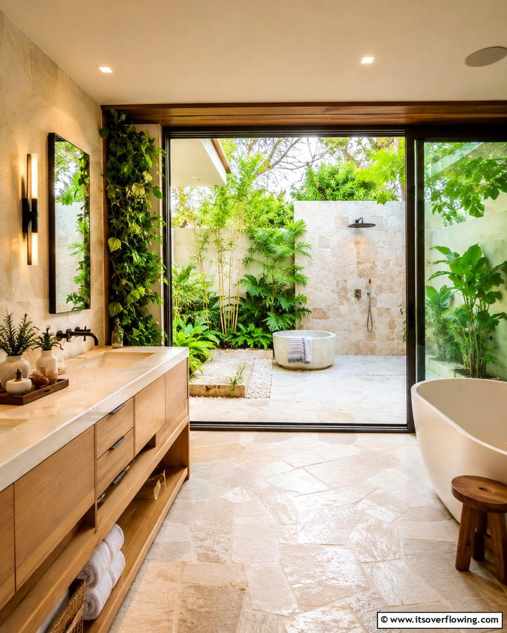 Seamless Indoor Outdoor Flow - 30 Outdoor Bathroom Ideas for a Luxurious Backyard Oasis