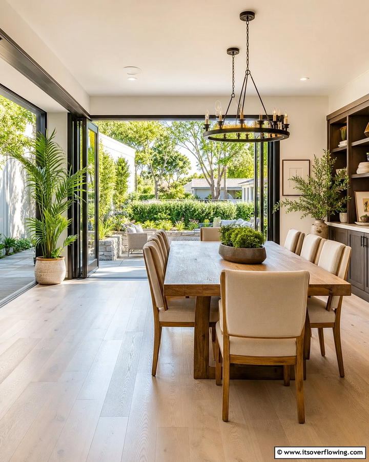 Seamless Indoor Outdoor Flow - 30 Transitional Dining Room Ideas Blending Modern and Classic