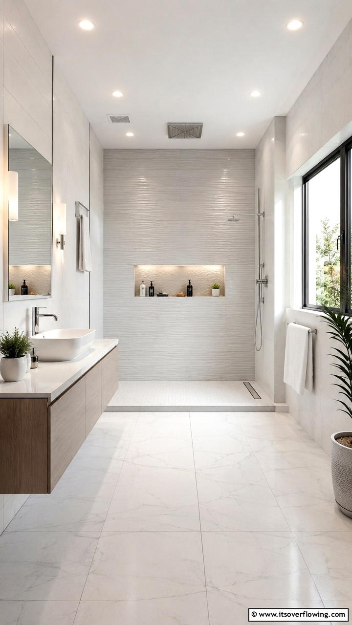 Seamless Modern Minimalism - 30 Doorless Walk-In Shower Ideas for Modern Bathrooms