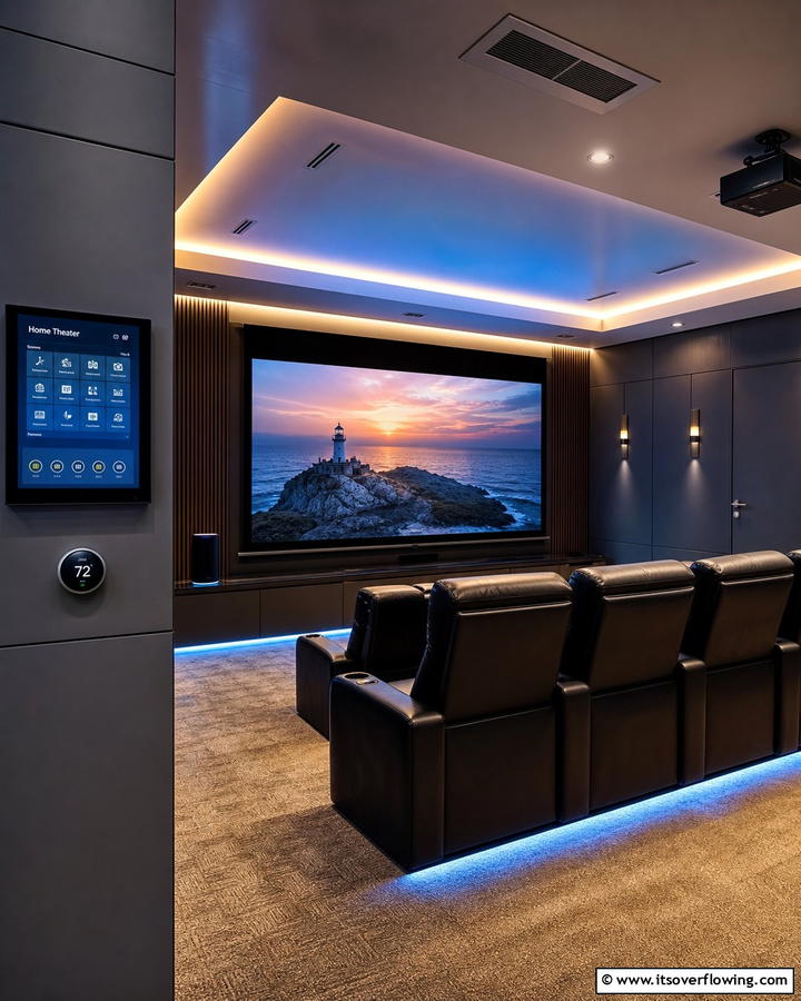Seamless Smart Home Integration - 30 Home Theater Ideas- Immersive Entertainment Spaces