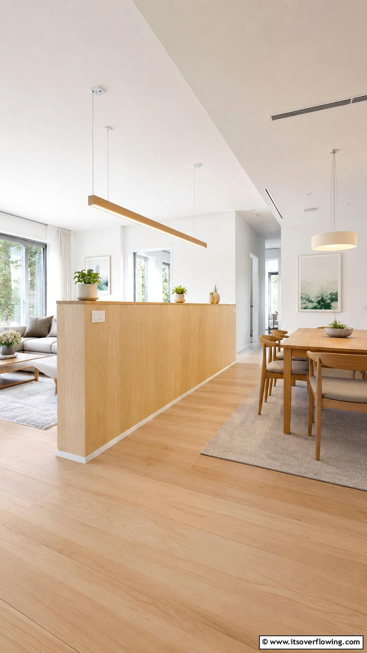 Seamless Transition Wall - 30 Half Wall Ideas- Modern Room Dividers & Design Tricks