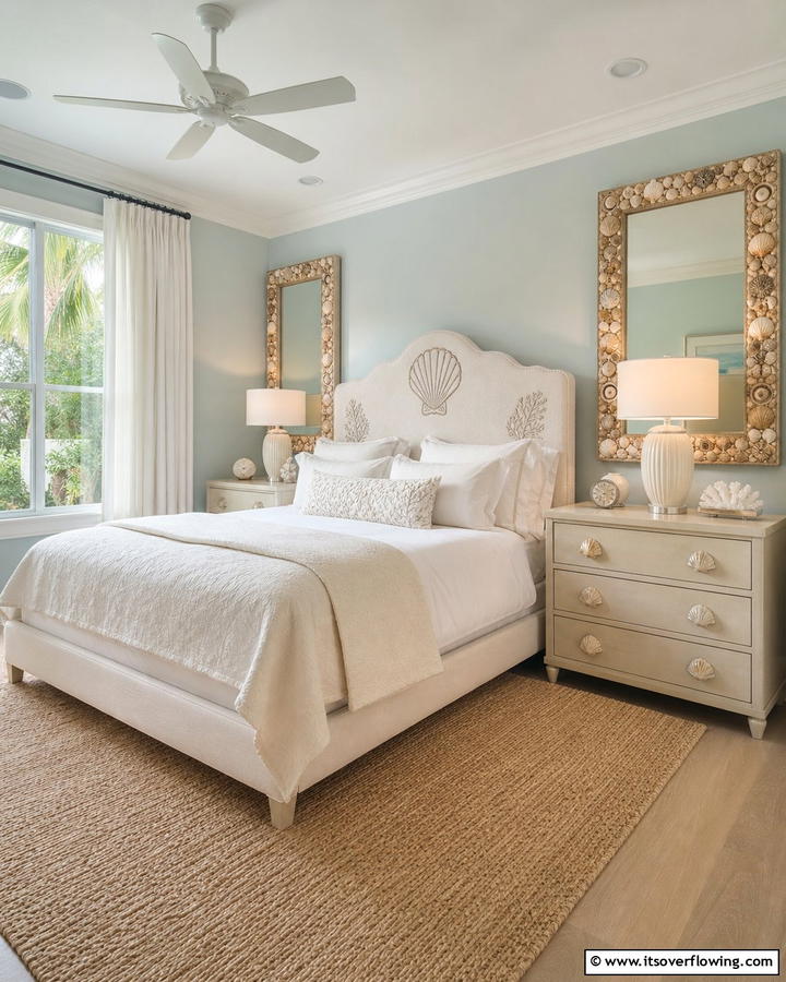 Seashell Accented Furnishings - 21 Beach Themed Bedroom Ideas for a Coastal Escape at Home