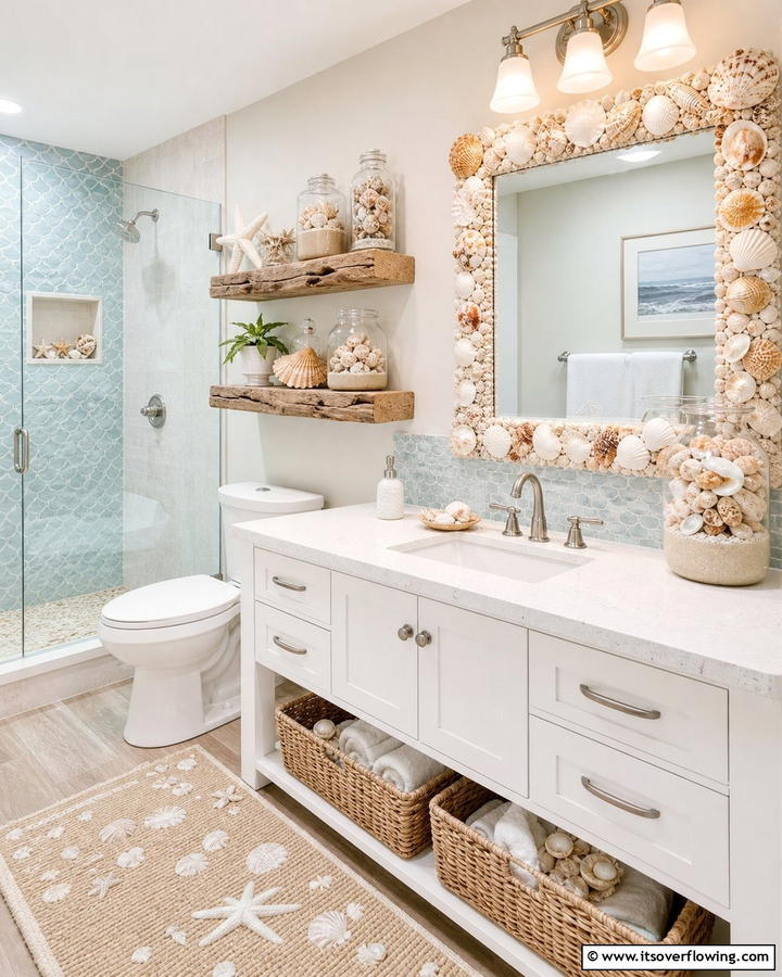 Seashell Accents - 20 Nautical Bathroom Ideas for a Coastal Vibe