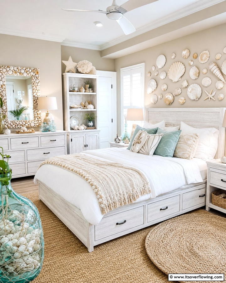 Seashell Chic - 30 Enchanting Mermaid Bedroom Ideas for a Whimsical Retreat