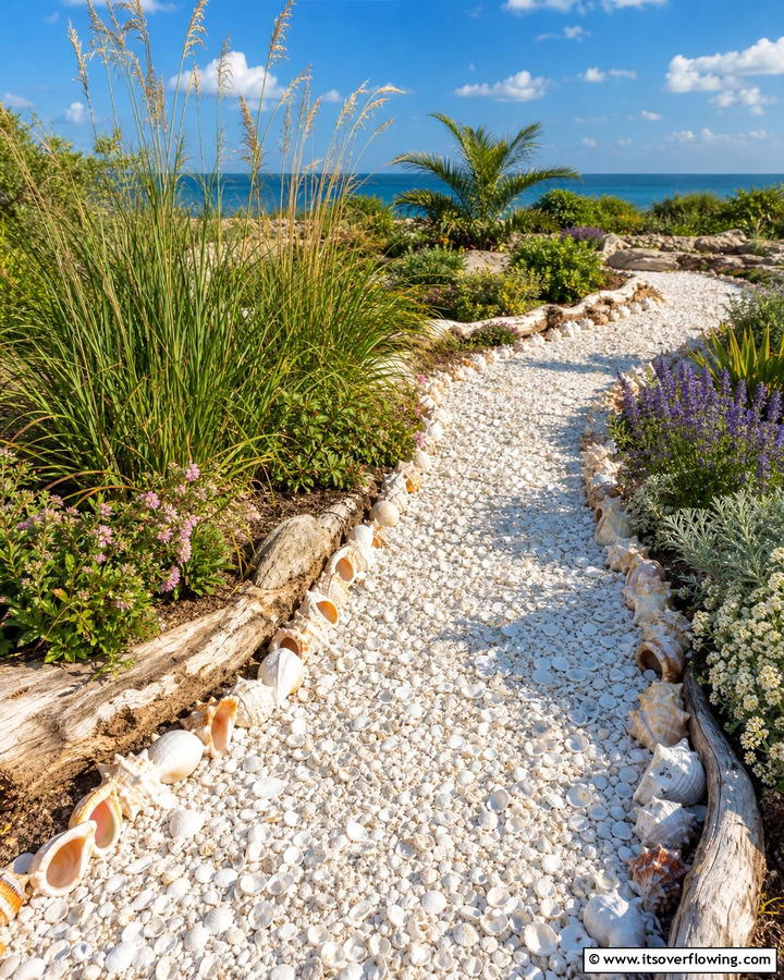 Seashell Pathways - 20 Coastal Garden Ideas to Bring the Beach Home