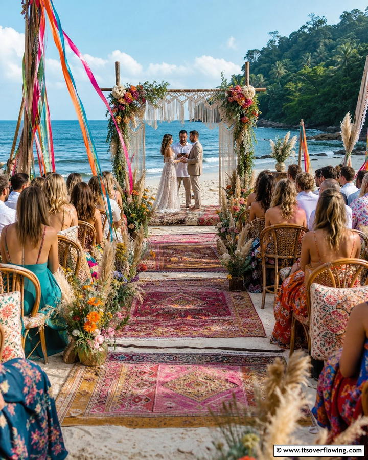 Seaside Bohemian Elegance - 21 Beach Wedding Ideas for a Sun-Kissed Ceremony by the Ocean