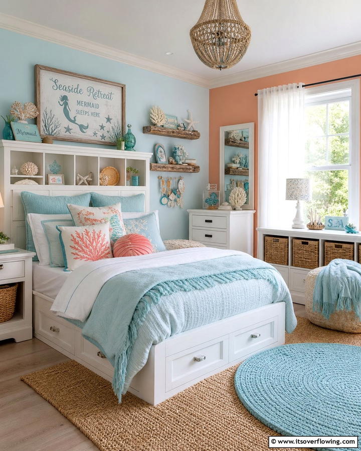 Seaside Retreat - 30 Enchanting Mermaid Bedroom Ideas for a Whimsical Retreat