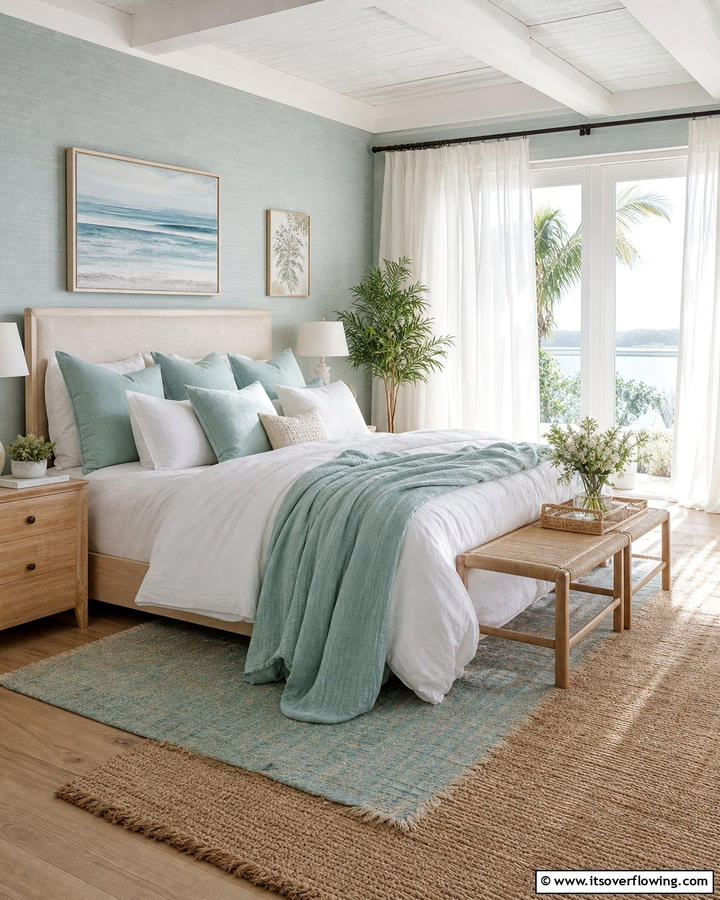 Seaside Serenity with Soft Fabrics - 21 Beach Themed Bedroom Ideas for a Coastal Escape at Home