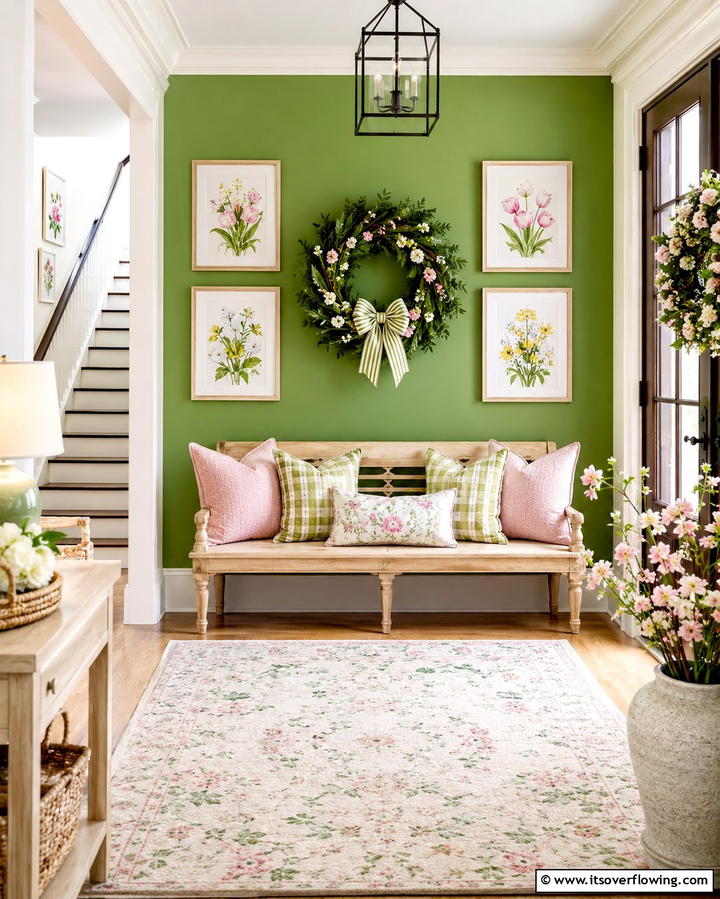Seasonal Accent Wall - 30 Entryway Wall Ideas for First Impressions and Functional Storage