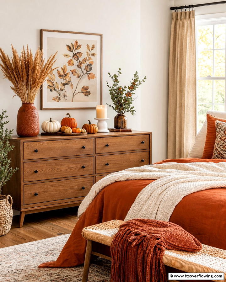 Seasonal Accents - 25 Dresser Decor Ideas to Transform Your Bedroom