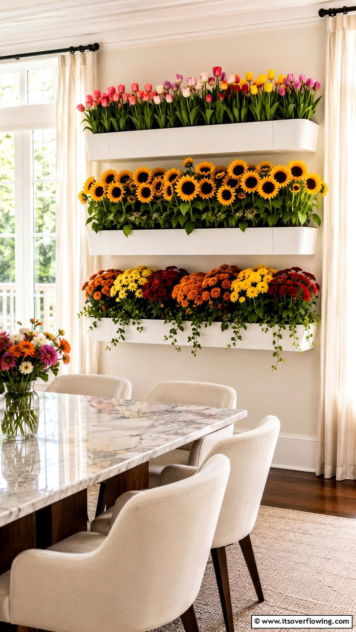 Seasonal Bloom Showcase - 30 Indoor Plant Wall Ideas to Transform Blank Spaces