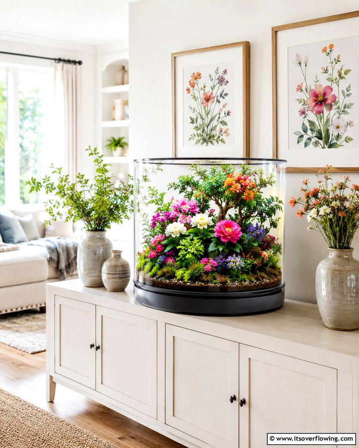 Seasonal Bloom Terrarium - 30 Creative Terrarium Ideas for Indoor Gardening Enthusiasts