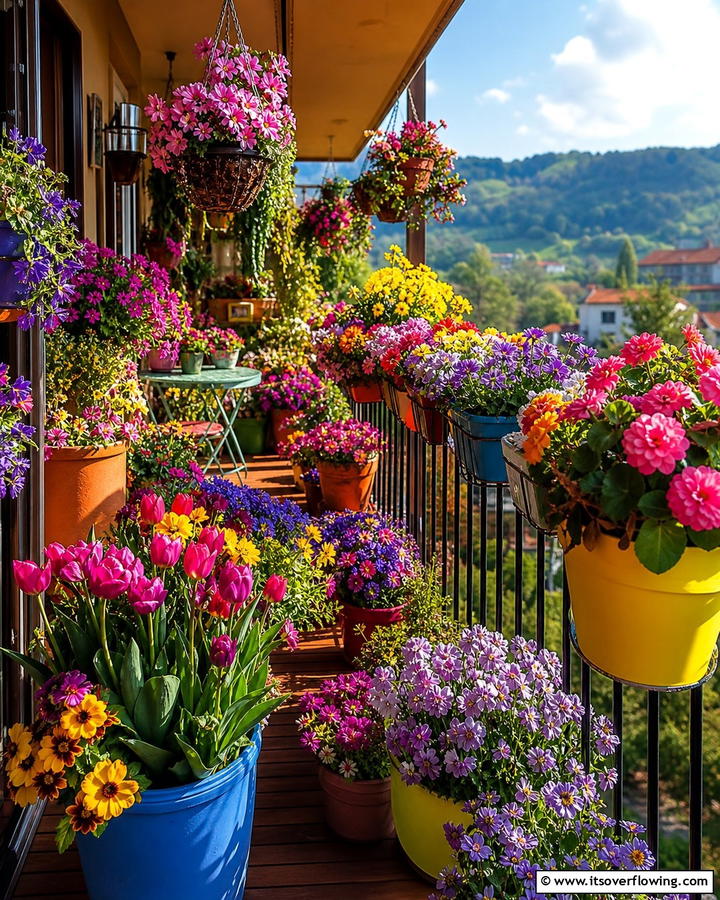 Seasonal Blooms - 21 Balcony Garden Ideas to Transform Small Spaces into Green Havens