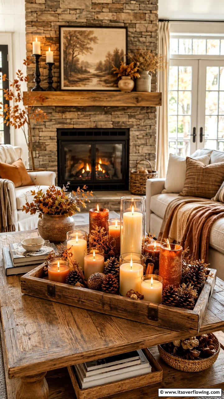 Seasonal Candle Glow - 21 Inspiring Thanksgiving Decor Ideas to Celebrate Gratitude