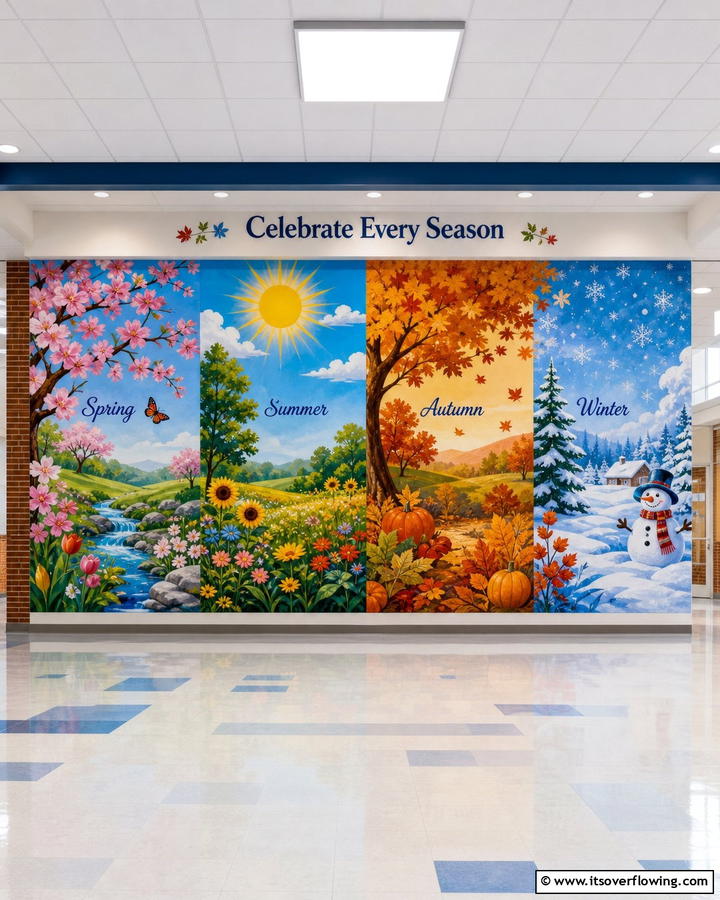 Seasonal Celebrations Mural - 21 Creative School Mural Ideas to Inspire Students