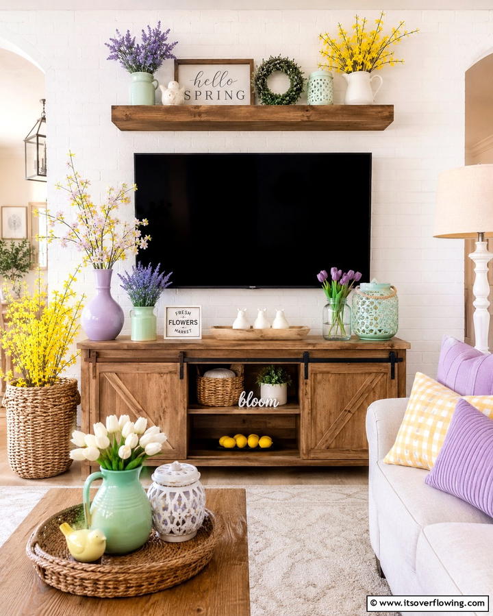 Seasonal Decor - 25 TV Console Decor Ideas to Elevate Your Living Room