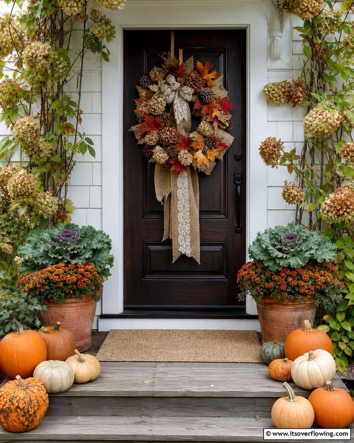 Seasonal Door Hangings - 21 Fall Porch Decor Ideas for a Warm Autumn Welcome