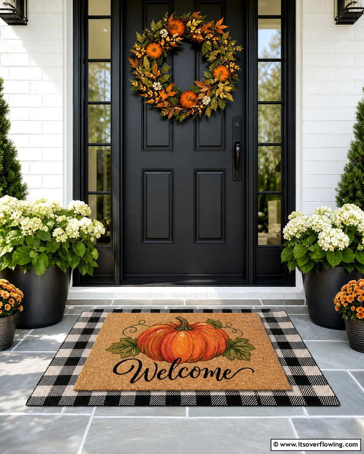 Seasonal Doormats - 25 Front Door Fall Decor Ideas for a Welcoming Entrance