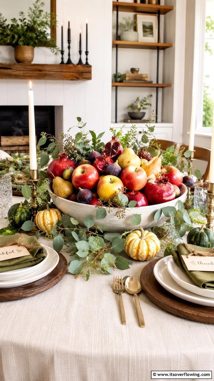 Seasonal Fruit Centerpiece - 30 Friendsgiving Decor Ideas for Festive Gatherings